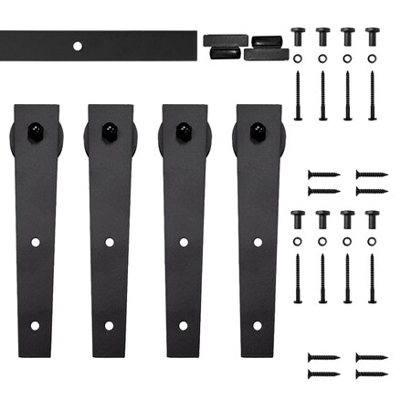 Quiet Glide Soft Close 60" Black Wedge Mini Double Barn Door Hardware NT.1310.02.08-60-2-SC